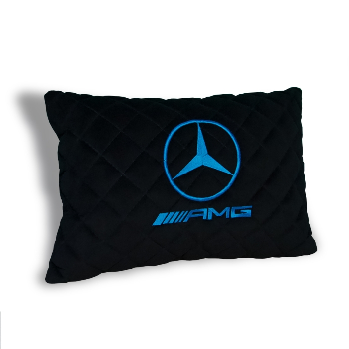 Подушки из алькантары Подушка из алькантары с вышивкой AMG (Черная)