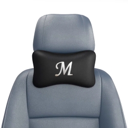 Подушка под шею черная с вышивкой 